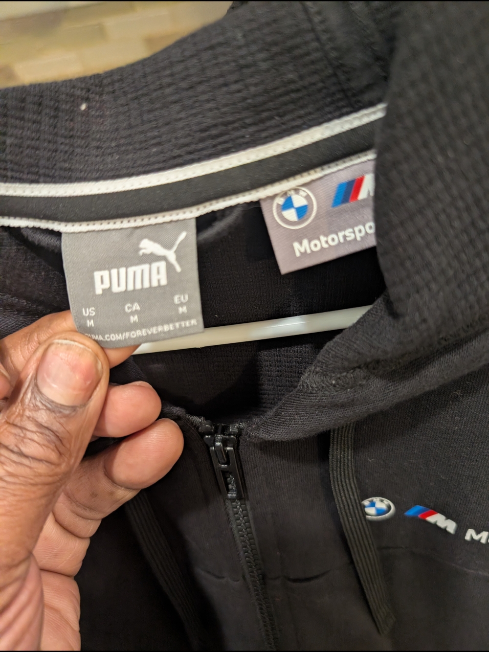 Puma BMW Motorsport Black Lightweight Zip Hoodie